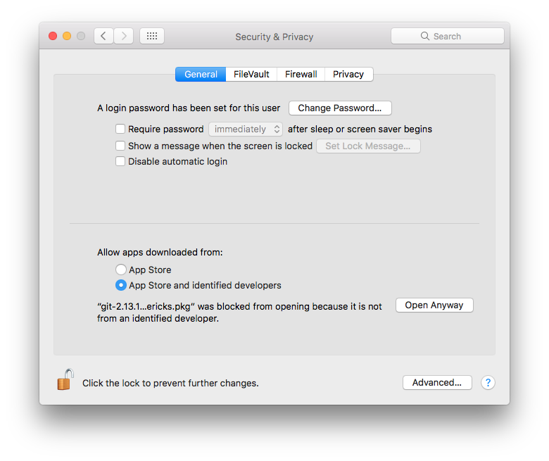 Làm thế nào để cho phép cài đặt ứng dụng không có trên app store hoặc không xác định được nhà phát triển trên MacOS Sierra?
